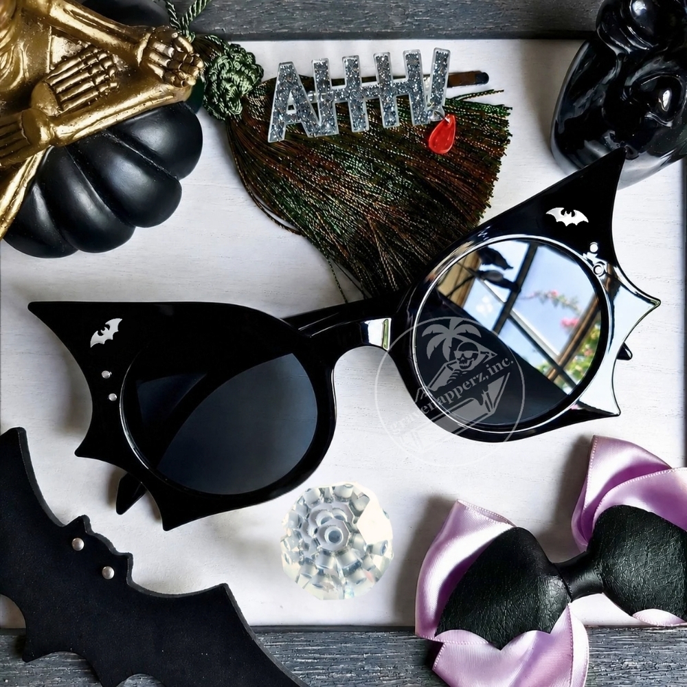 Bat Outta Hell Handpainted Bat Sunglasses Customizable Multicolor Fast Delivery